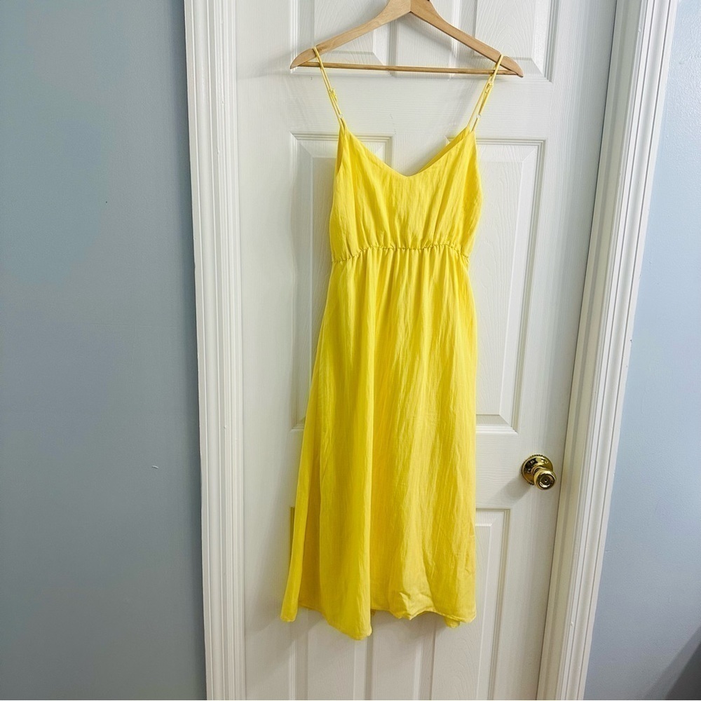 REVOLVE Dress Line and Dot Midi Yellow Sundress Casual Dainty Summer Small - Picture 4 of 7